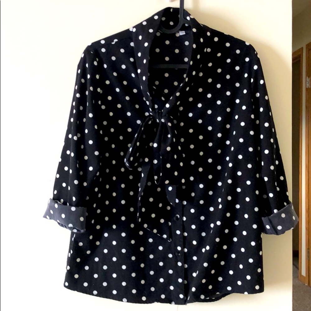 Polka dot button down